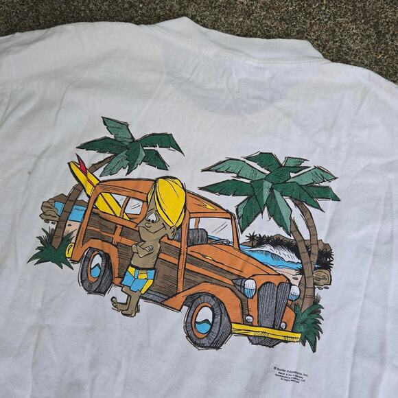 Vtg 90s MURPHY Station Wagon Surfboard Graphic Beach Skate Surf T Shirt L - Picture 2 of 6